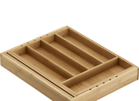 Expandable Bamboo Flatware Tray