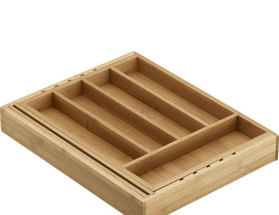 Expandable Bamboo Flatware Tray